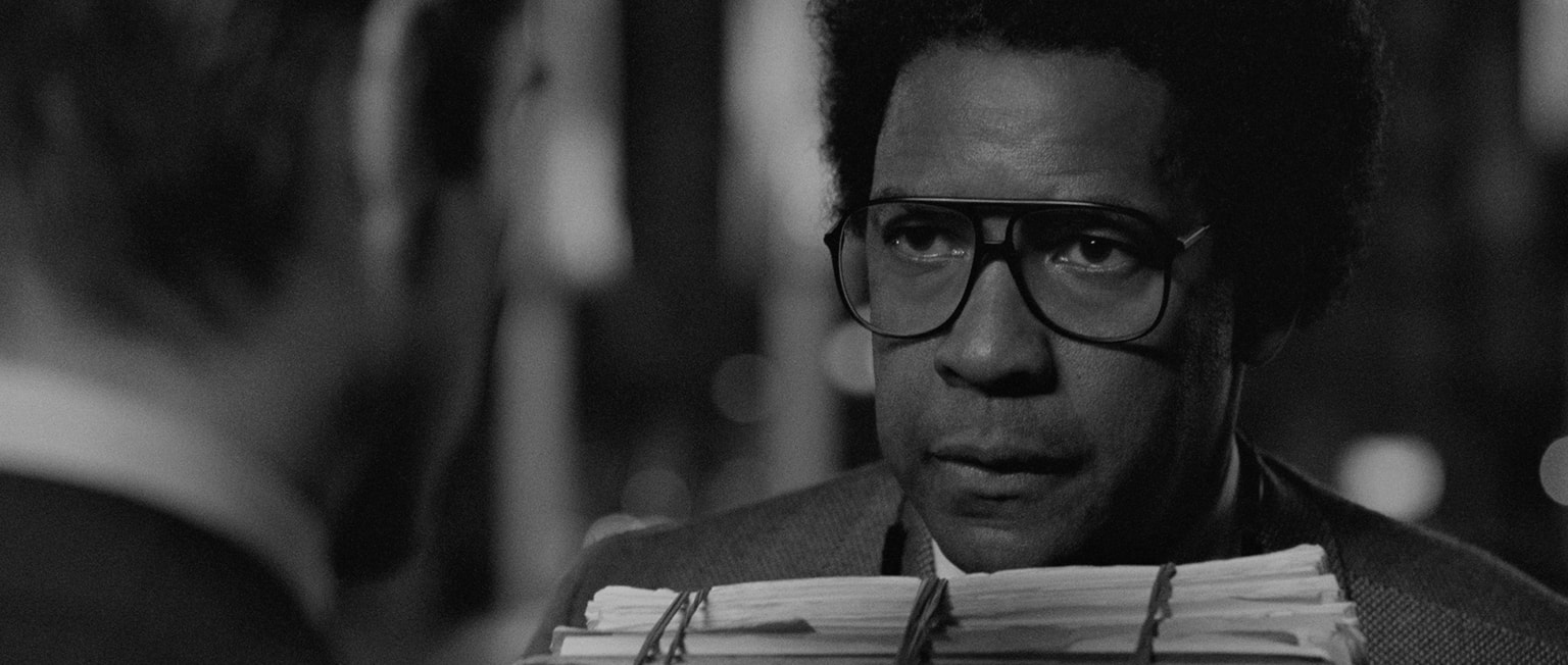 Roman J. Israel, Esq. - Directed by Dan Gilroy - Starring Denzel Washington, Colin Farrell, Ashton Sanders, and Carmen Ejogo